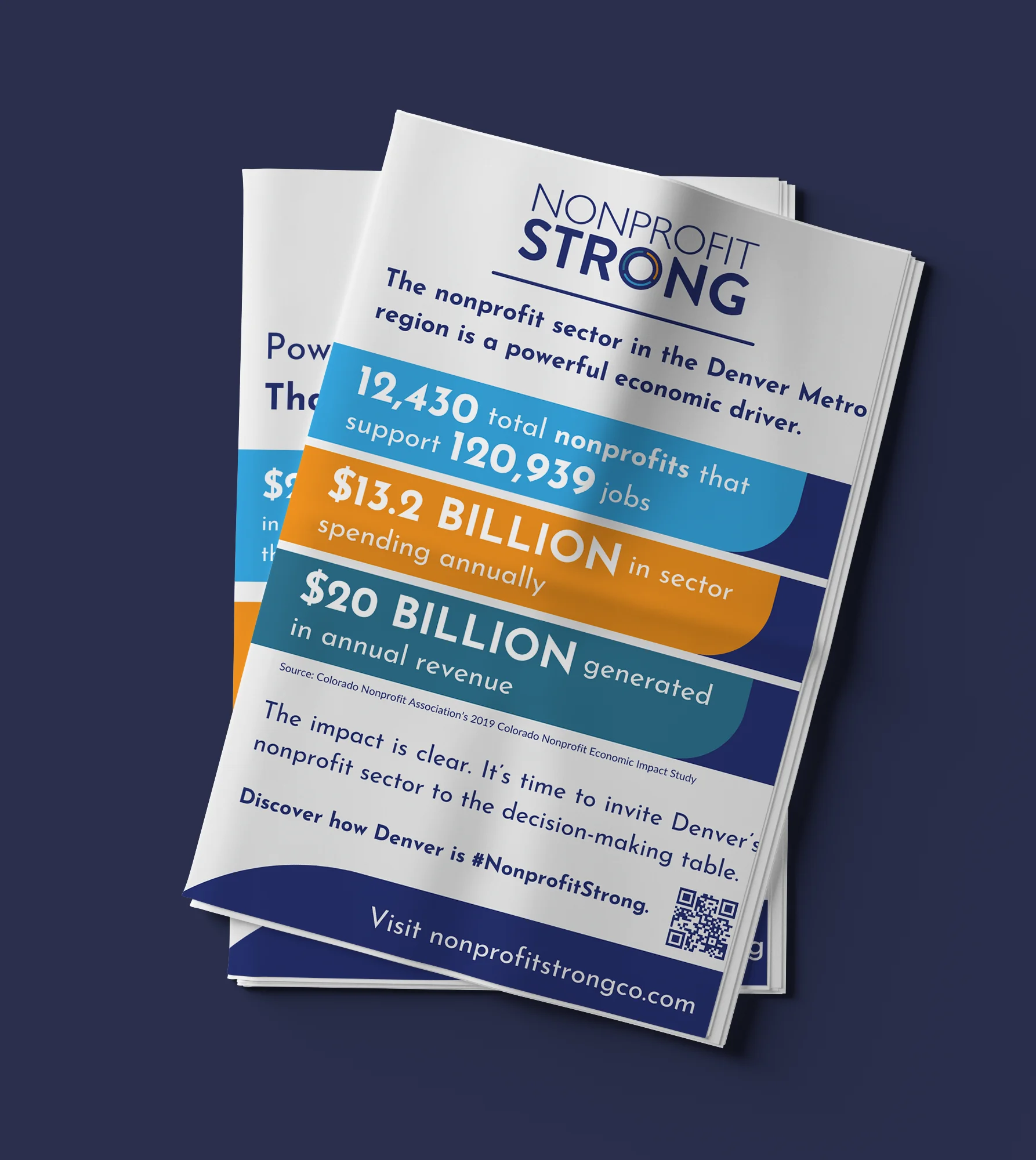 Mockup of Nonprofit Strong newspaper ad