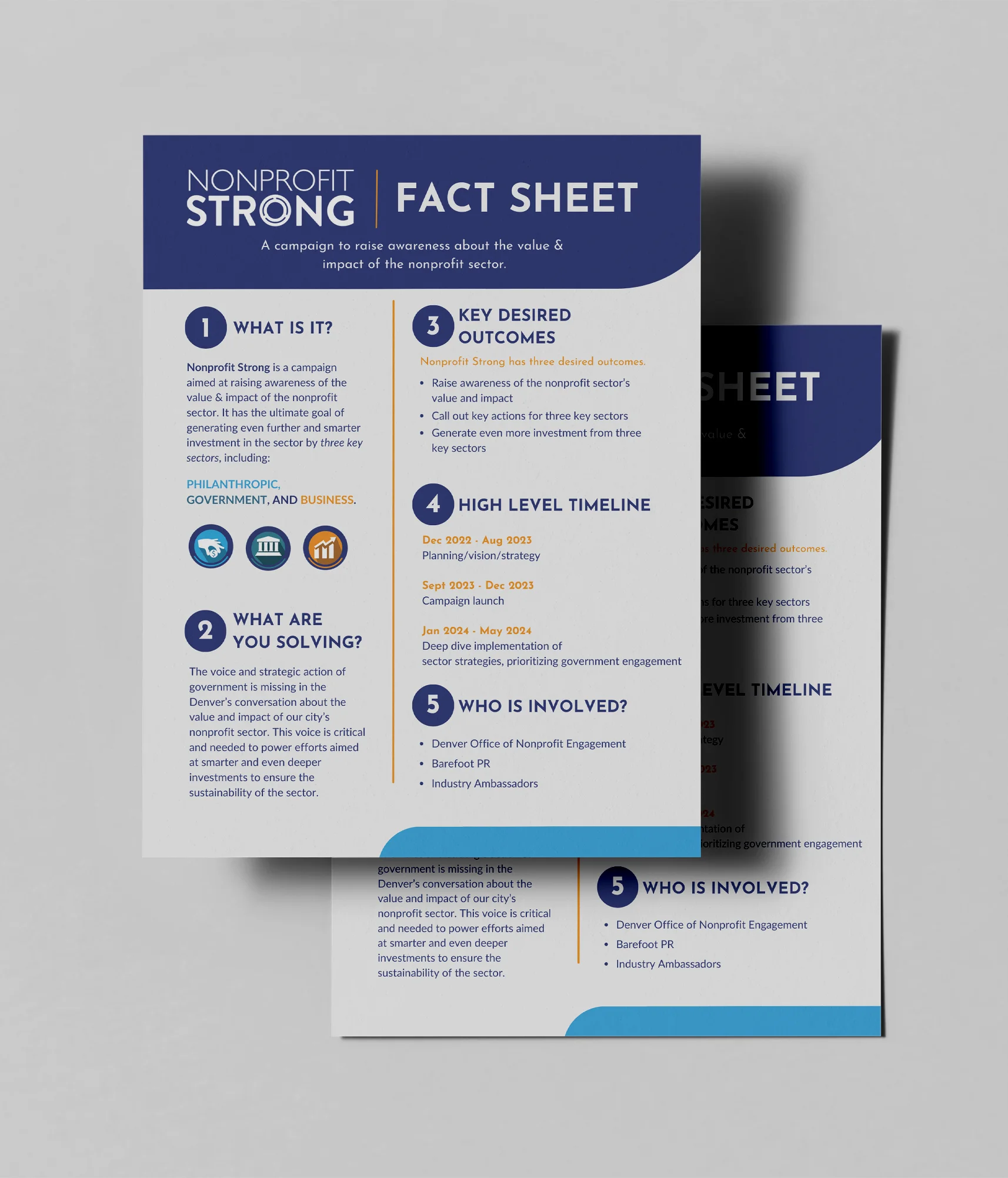 Mockup of Nonprofit Strong one-pager