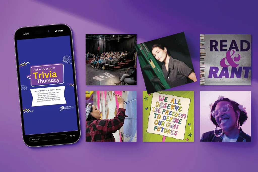 Mockup of the Athena Project new social media feed