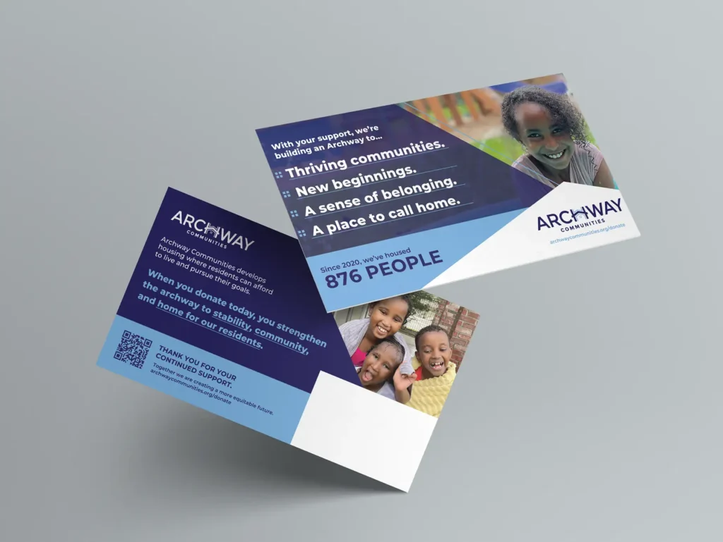 Mockup of Archway postcards