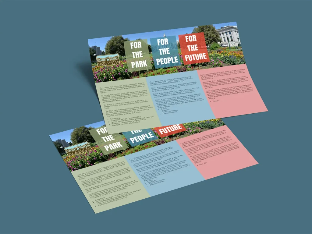 Mockup of the Civic Center Conservancy messaging