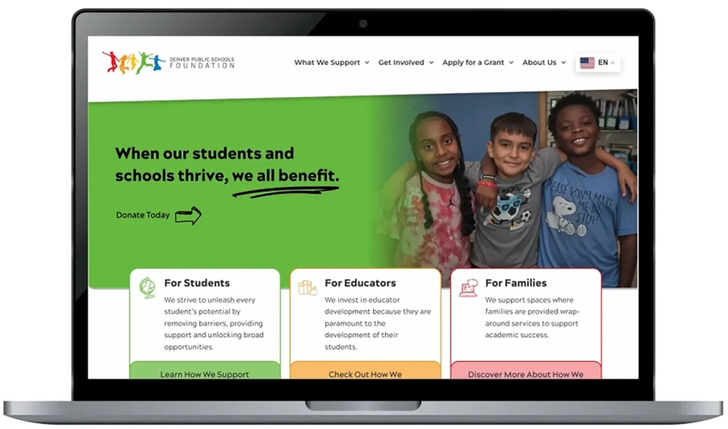 DPS Foundation homepage mockup