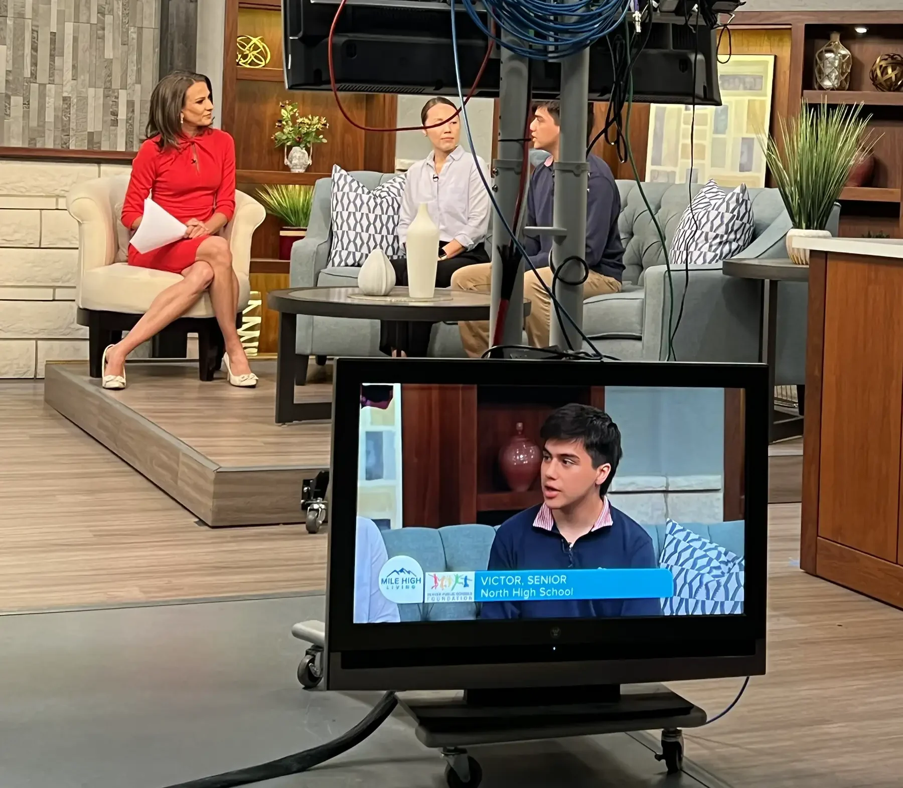 A student from North High School is interviewed on air with Mile High Living