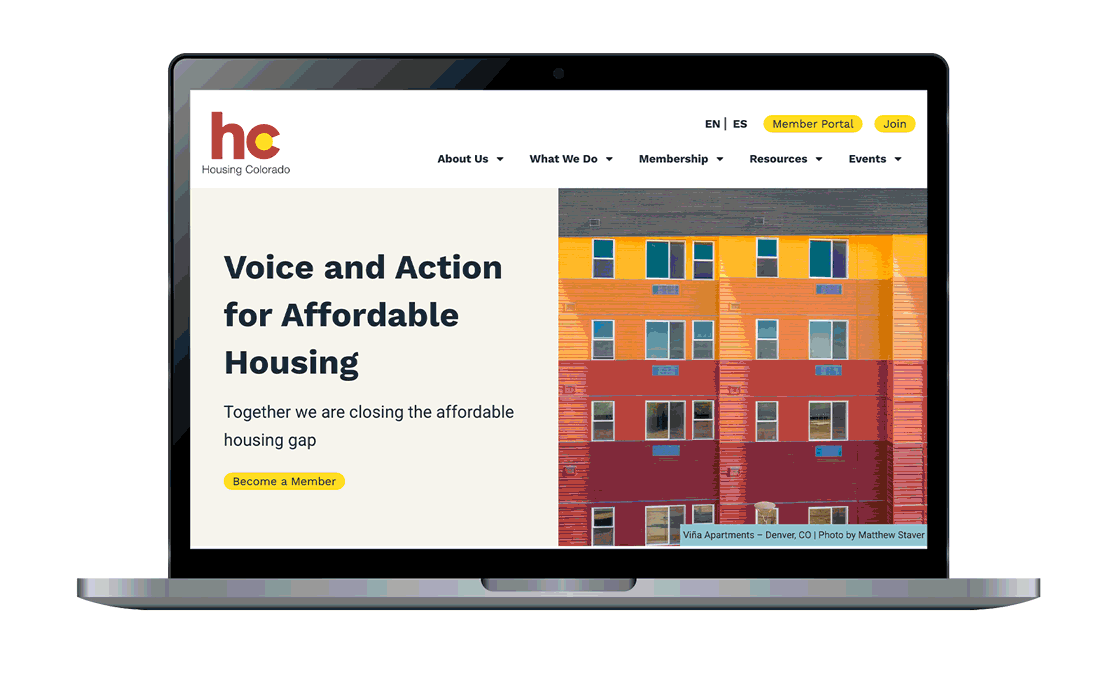 A scrolling gif of the Housing Colorado homepage